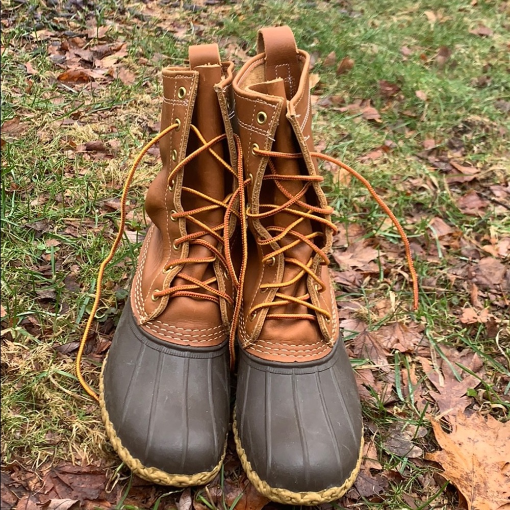 L.L.Bean 8” brown boots men’s/women’s barely worn